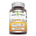 Amazing Formulas Vitamin D3 (Cholecalciferol) Supplement- 124; 5000 IE pr servering - 124; 180 Softgels - 124; Non- Gmo - 124; Gluten- Free - 124; Fremstillet i USA
