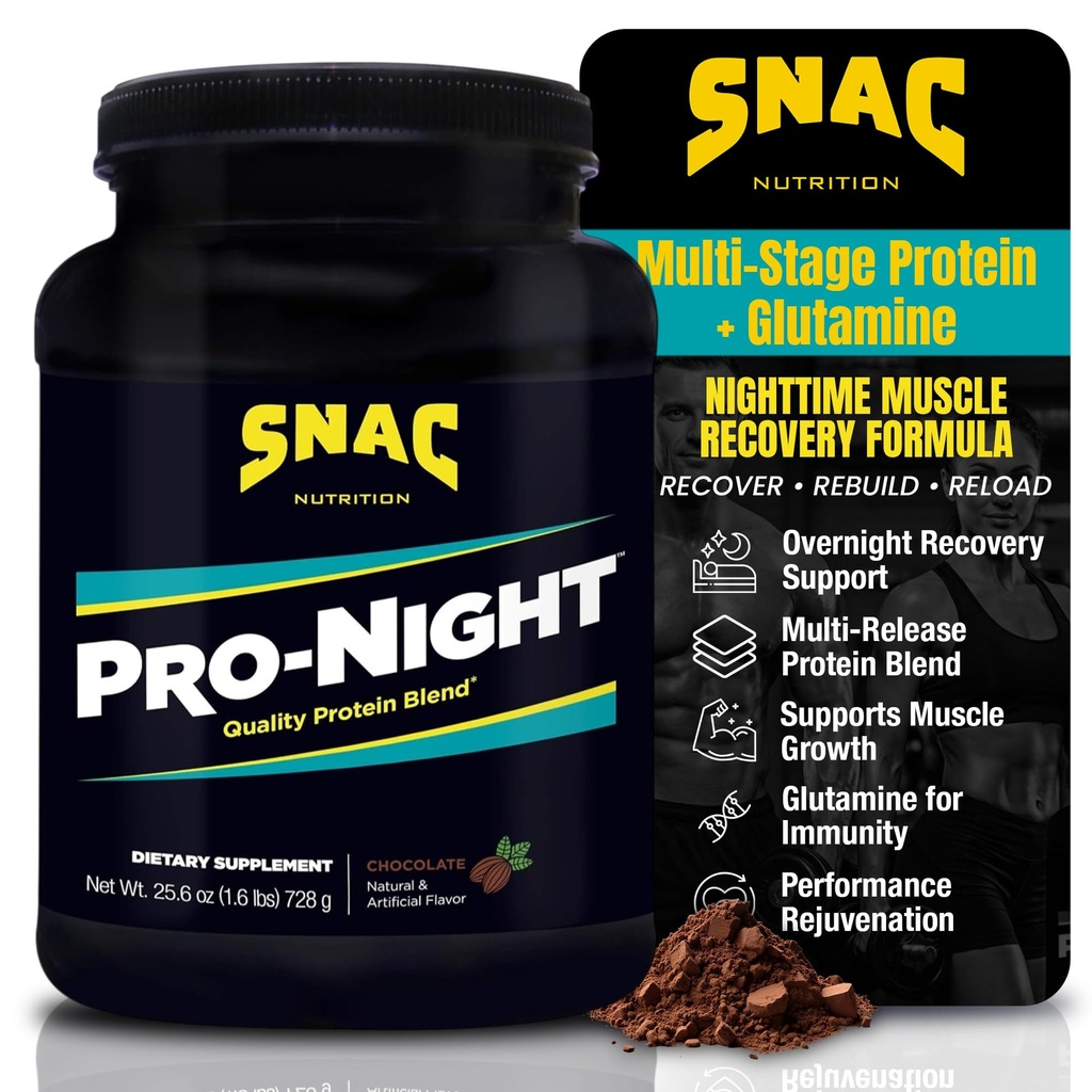 SNAC Pro- Night Quality Protein Blend for Nighttime Muscle Recovery, Chokolade