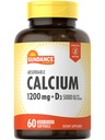 Sundance Calcium 1200 mg med D3- 5000 IE Dvd 124; 60 Absorbable Softgels