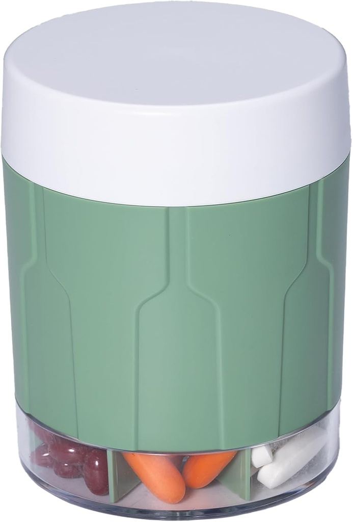 Betife Ekstra stort supplement Organizer, Weekly Pill Organizer Flaske, Daily Pill Dispenser med 7 store kompartmenter, Organizer til at holde 7 dag Vitamin Medicin, 21 Labels og en Rengøring Børst Grøn