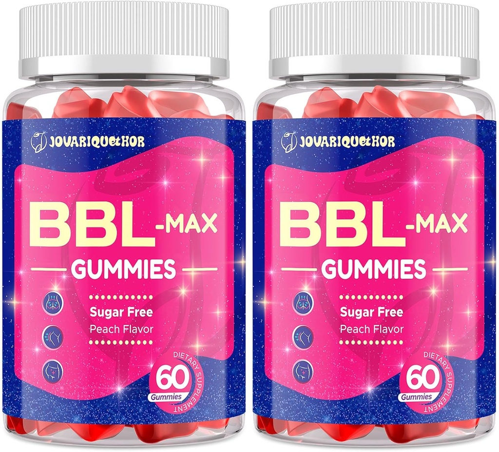 Booty Gummies for Women - BBL Gummies med Multivitaminer og planteekstrakter - Peach Flavor - 120 Greve