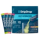DripDrop Hydration Pakninger - Sunburst Variety Pack - Single Serve Electrolytes Powder Mix - Lemon Lime, Strawberry, Peach, Black Cherry - non-GMO, Gluten Free, Vegan - 32 sticks