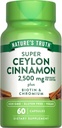 Nature 's Truth Ceylon Cinnamon Capsules Removal 124; 2500mg Removal 124; plus Chrom og Biottin Removal 124; 60 Greve Removal 124; Vegan, Non- GMO & Gluten Free Supplement