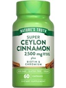 Nature 's Truth Ceylon Cinnamon Capsules Removal 124; 2500mg Removal 124; plus Chrom og Biottin Removal 124; 60 Greve Removal 124; Vegan, Non- GMO & Gluten Free Supplement