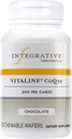 Integrativ terapi Vitaline CoQ10 200 mg - Brain Health Support for voksne * - Understøtter hjerte sundhed * - Dairy- Free - Chokolade Flavored, 30 tyggetabletter (30 Servering)