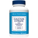 Vitamin Shoppe Calciumcitrat + Magnesium & D-vitamin, Multi- Mineral Bone Health Supplement, Vitamin D Aids Absorption, Calcium 999mg, Magnesium 567mg, D-vitamin 612IE per daglig dosis (300 kapsler)