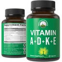 Peak Performance Vitaminer D 5.000 iu + A + K + E Alt i 1 Let at synke Vegan Capsule. ADK vitamin supplement med E D3 K2. Essentielle vitaminer til mad, immunforsvar, ben, Vision, hjerte