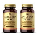 Solgar Gentle Jern (Iron Bisglycinate) 25 mg - 180 Vegetabilske kapsler, Pakning med 2 - Non- Constipating, Gendel på din mave - Non- GMO, Gluten Free - 360 Total Servering
