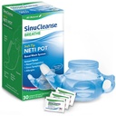 SinuCleanse Soft Tip Neti Pot Nasal Wash System, Relieves Nasal Congestion På grund af kold & influenza, Tør luft, Allergier, 30 All- Natural Saline Pakker, Lavet i USA