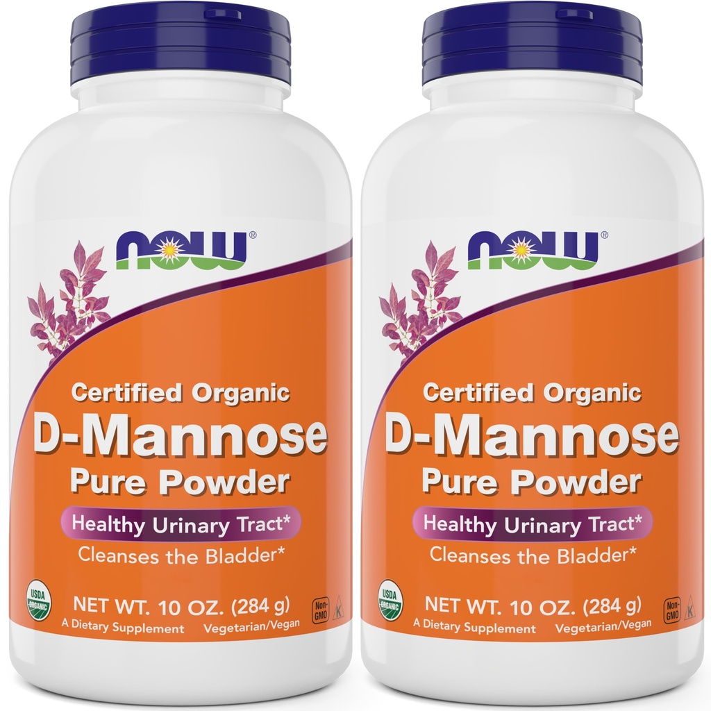 Now Foods Pure, Organic D- Mannose 10 oz Powder (Pack of 2) - Brege Cleanse og Urinary Tract Health Supplement - Non-GMO - Vegan Friendly - 2000mg / 2 Bedste pr Servering