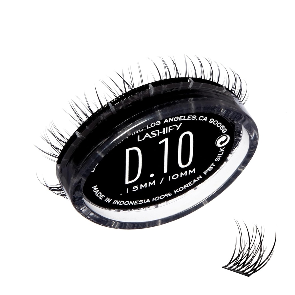 Lashify Drama 10mm Gossamer Eyelash Extensions Refill, Black, Easy gør det selv Falsk Lys for et naturligt look