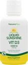Natures Plus Liquid Sunshine Vitamin D3- 5000 IE, 16 fl oz - Lækker Tropical Citrus Flavor - Knoglesundhed, hjerte sundhed & immunsystemet Support - Gluten Free - 32 Servere