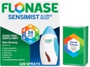 Flonase sensitivitet Allergi Relief Nasal Spray - Non-Drowsy 24HR lang holdbarhed Allergi Relief med fine, Scent- Free Mist - 120 spray Plus Bonus pakke af væv
