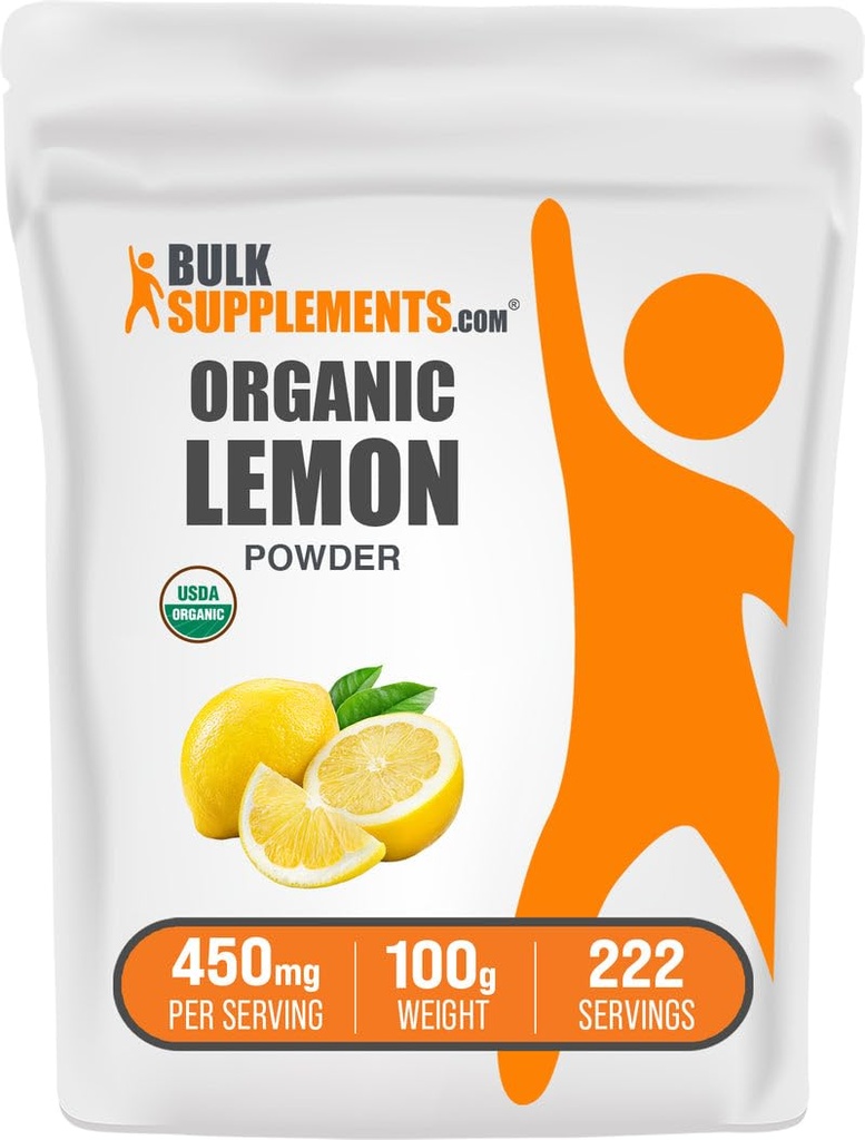 Bulkaddiments.com Organic Lemon Powder - Natural Vitamin C Kilde, Frugtpulver, Lemon Flavoring - Gluten Free, 450mg per Serving, 100g (3,5 oz) (Pack of 1)