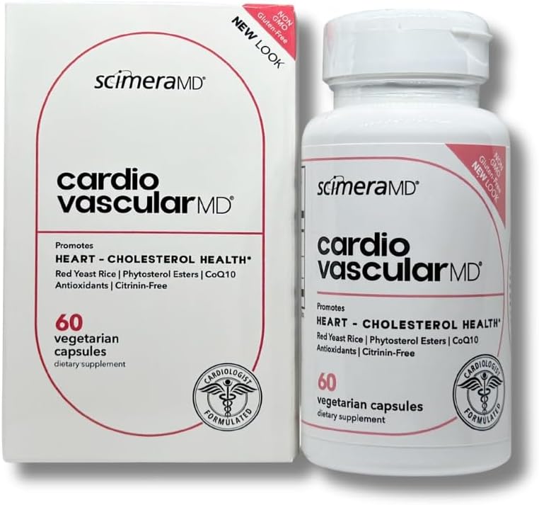 ScimeraMD ® CardiovascularMD Rød gær ris supplement med Phytosterol Ester og CoQ10 for hjerte sundhed og Cholesterol Support, 60 CT