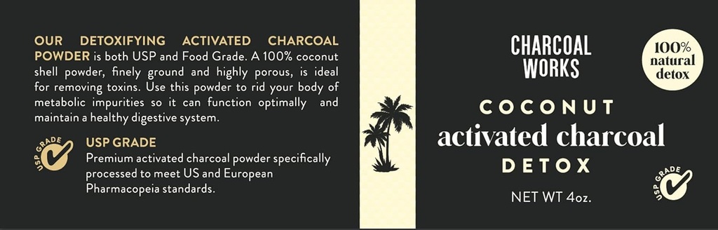 Kokosolie Aktiveret kul pulver af CHARCOAL WORKS
