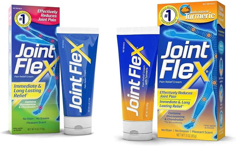 JointFlex Arthritis Pain Relief Creams, 4 Oz og 3 Oz rør med gurkemeje og fusome levering
