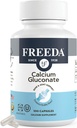 Freeda Calcium Gluconate - Kosher Vegan Calcium Supplement - Nem at Digest & Absorb - Understøtter Bone Styrke - Pure Calcium uden D-vitamin - (100 kapsler)