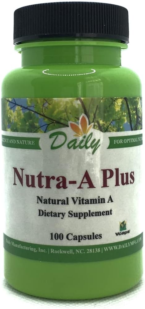 Daglig fremstilling Nutra- A Plus ™ (Vitamin A- Palmitat & Beta- Caroten) 100 Vegetariske kapsler