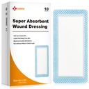 Carbou Super Absorbent Sår Klædning Pads 4 "x 8", 10 Individuel Pack, Non Adhesive Absorbent Bands til Sår Care, Soft Højt Absorbent Klædning, Non Stick Gauze Pads til Sår