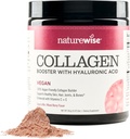 NatureWise Vegan Collagen Powder - Booster Formel for sundt hår, hud og negle med hyaluronsyre, C-vitamin og E, protein - blandet berry flavor - Dairy-fri, ikke-GMO - 15 portioner