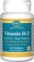 Baar vitamin D-3 Softgels, 5000 IE, 120 Softgels