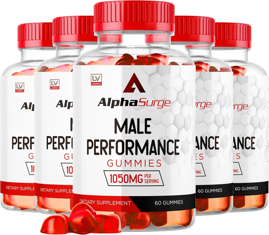 LIVORKA Alpha Surge for Men - Alpha Surge Gummies for Male, Alfa Surge Gummies 1050mg, Alpha Surge XL Gummie, Alphasurge Gummies, Alfa Surge Gummies, Alpha Sugre Male, 300 Gummies for 5 Month