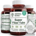 Naturlig Nutra Super Fiber supplement, fremmer fordøjelse og hjerte-kar-sundhed, Administrer vægt, beskytter hud sundhed, boost hjerte sundhed og immunsystem, ikke GMO, Gluten Free, Vegan, 100 Vegan
