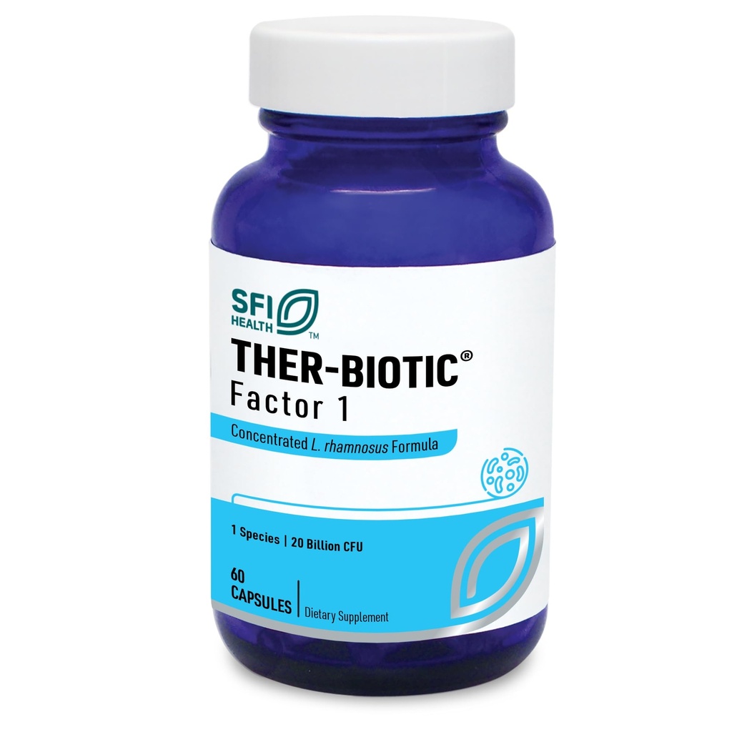 Klaire Labs SFI Health Ther- Biotic Factor 1 Probiotic - Lactobacillus Rhamnosus Single Arts Probiotic - 20 Millioner CFU - Gut + immunstøtte - L Rhamnosus Probiotika - Hypoallergen (60 kapsler)