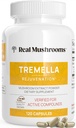 Real Mushrooms Tremella Mushroom Extract 120 ct Blend for Daily Wellness Routine - Vegan, Non-GMO, Organic Supplements Humans Support Supplement