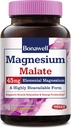 Bonawell Magnesiummalat, bundet til Malic Acid, høj absorption, 45 mg Elemental Magnesium, Muscle Relaxation & Energy Production, Easy- to- Swallow Caps, No Gluten Soy & Dairy, Vegan & Non- GMO, 90 Cts