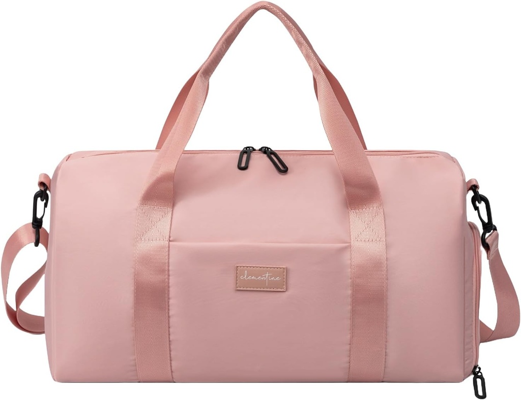 Gym taske til kvinder med Shoe Segment og Wet Pocket Buddy 124; Holdbar Lightweight Gym Duffle Bag med bevægelig Quote og Grafisk Design Buddy 124; Great for motion og Overnight Buddy 124; Rose