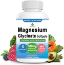 Magnesium Glycinate Supplement, 2 Måneders levering Pure Magnesium Glycinate 500 mg til dvalestøtte, Muscle Recovery, Chew Magnesium Softgel High Absorption for Nerve, Heart & Bone, Vegan, Non GMO