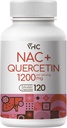 VHC NAC Supplement, Acetyl L- Carnitine1200mg Plus Quercetin, Optimal dosis (1200mg + 100mg), 2 i 1 Dual Action Formel N- Acetyl- L- Cystein med Quercetin, for luftveje, lever, immunforsvar, Made in USA