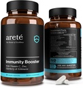 Premium Immunity Booster Supplement - 10 i 1 Natural Respiratory & Immunsystem Booster, 90 kapsler, C-vitamin, Zink, Elderberry, gurkemeje Curcumin, hvidløg, Probiotisk immunboost Support Vitaminer