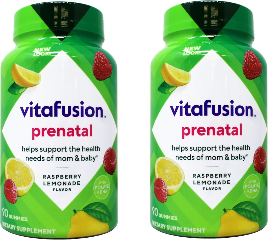 Vitafusion Prenatal Dha & Folinsyre Gummy Vitaminer 90 Tæl (2 pakke)