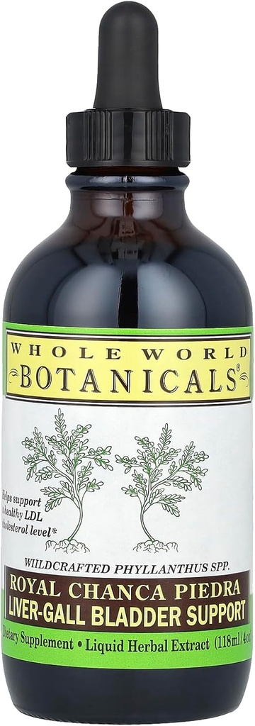 Hele verden Botanicals Royal Chanca Piedra Liver- Gall Bregen Support 4 oz flydende ekstrakt, for lever og galde Bregen Support