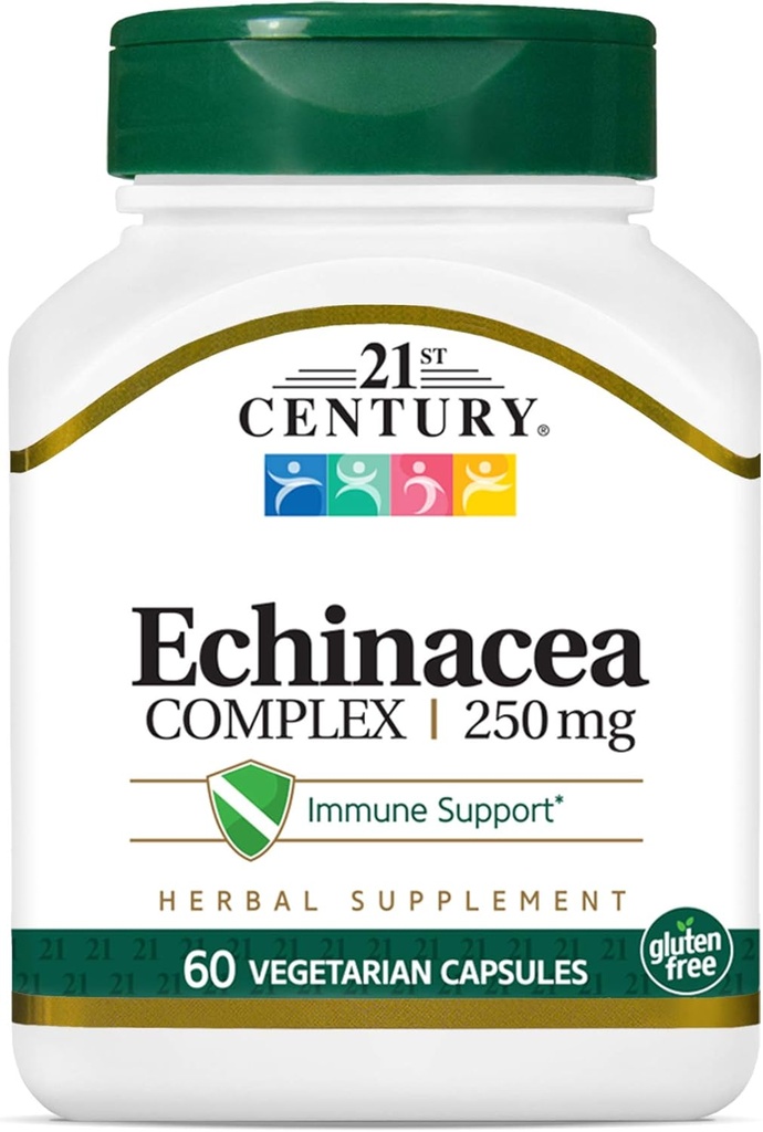 21. århundrede Echinacea Extract Veg Kapsler, 60 Greve