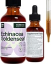 Echinacea og Goldenseal 2 fl oz Liquid Extract - Natural Herbal Supplement - Immunsupport Drops - Enhance Sleep Mea124; Boost Energy - High Potence - 45-Day Supply