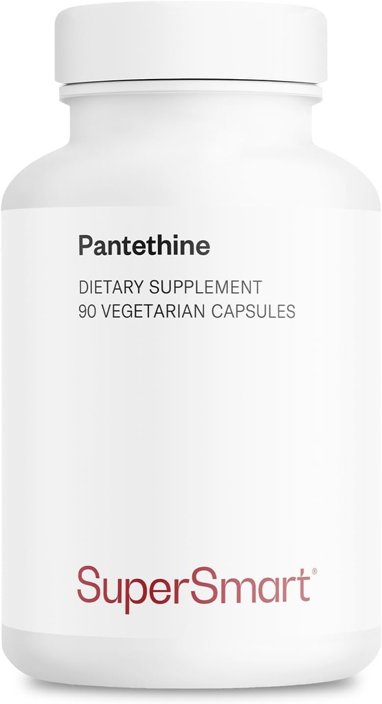 Supersmart - Pantesin Pantethine 600 mg per dag (pantothensyre) - Aktiv vitamin B5 supplement - 124; Non- GMO & Gluten Free - 90 Vegetariske kapsler