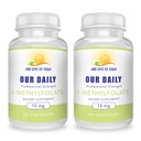 OG GIVE OS TODAG VORES DAGT L- Methylfolat 15mg (2 flasker) - 180 kapsler - Professional Strength Active Methyl Folate - 5 - MTHF Supplement - Ikke GMO, Gluten Free, Ingen Fylder
