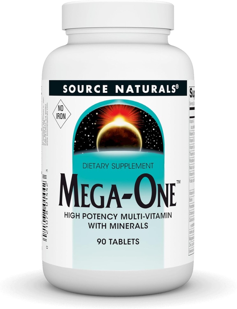 Kilde Naturals Mega- One Muti- Vitamin med mineraler, Ingen jern - 90 tabletter