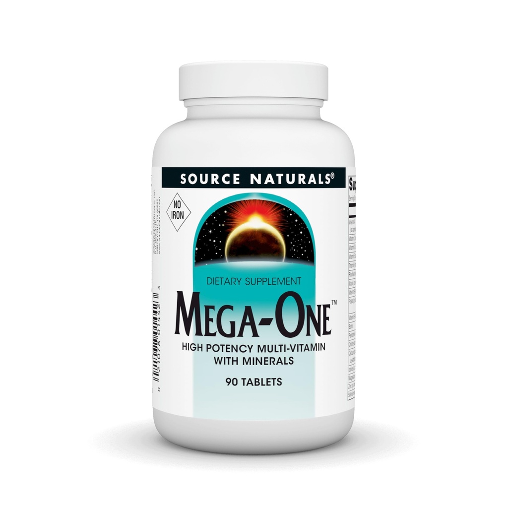 Kilde Naturals Mega- One Muti- Vitamin med mineraler, Ingen jern - 90 tabletter