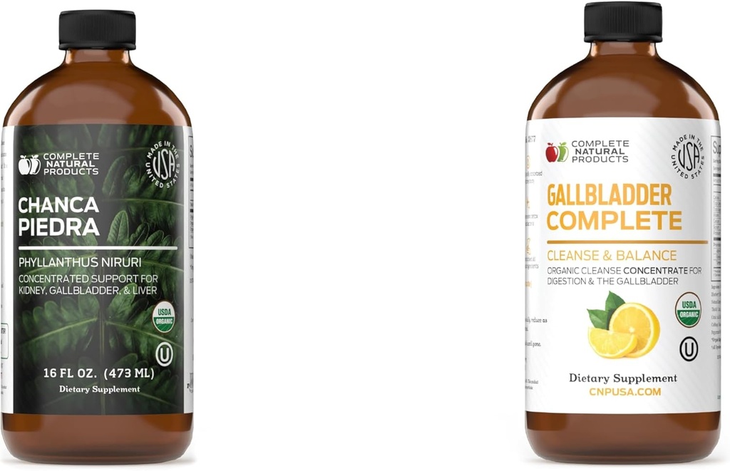 Komplette naturlige produkter Chanca Piedra 16oz & Gallblære Complete 8oz Bundle