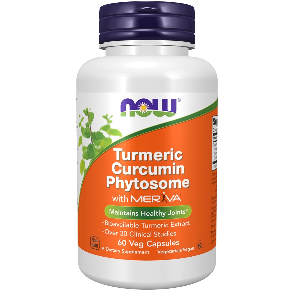 Now Foods Supplements, Curcumin Phytosome, Bio- Enhanced Turmeric Extract, 60 Veg Kapsler