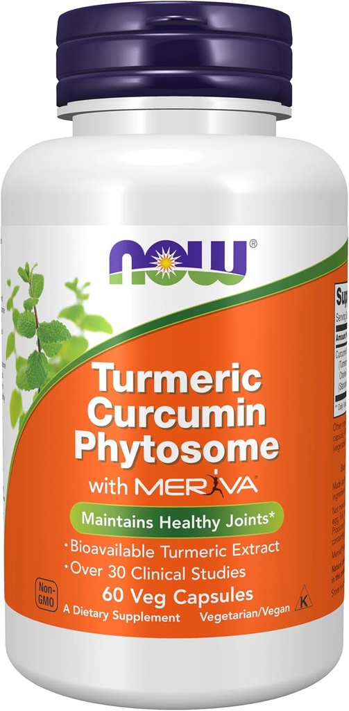 Now Foods Supplements, Curcumin Phytosome, Bio- Enhanced Turmeric Extract, 60 Veg Kapsler