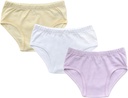ORGANICKID Girls 100% Organic 100% Cotton Underwear GOTS Certified Kids Toddler Trusser Broer Pack af 3
