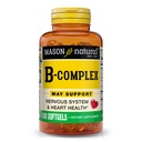 MASON NATURAL Vitamin B, Complex, 300, Day Supply, for Normal Nerve Support and Energy Metabolisme, 100 Softgels (pakke med 3)