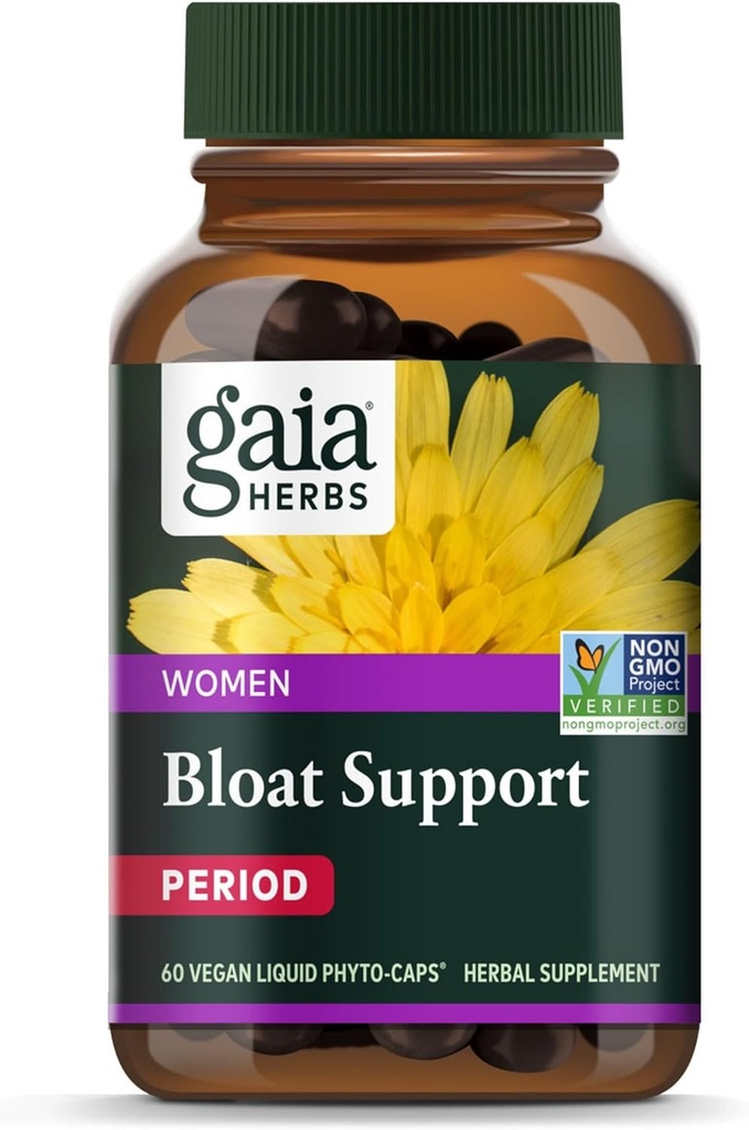 Gaia urter Bloat Support - Kvinder sundhed supplement til støtte Bloating & fordøjelse - Lavet med Mælkebøtte Leaf, Burdock Root, Horsetail & Mere - 60 Veganske kapsler (30 Servere)