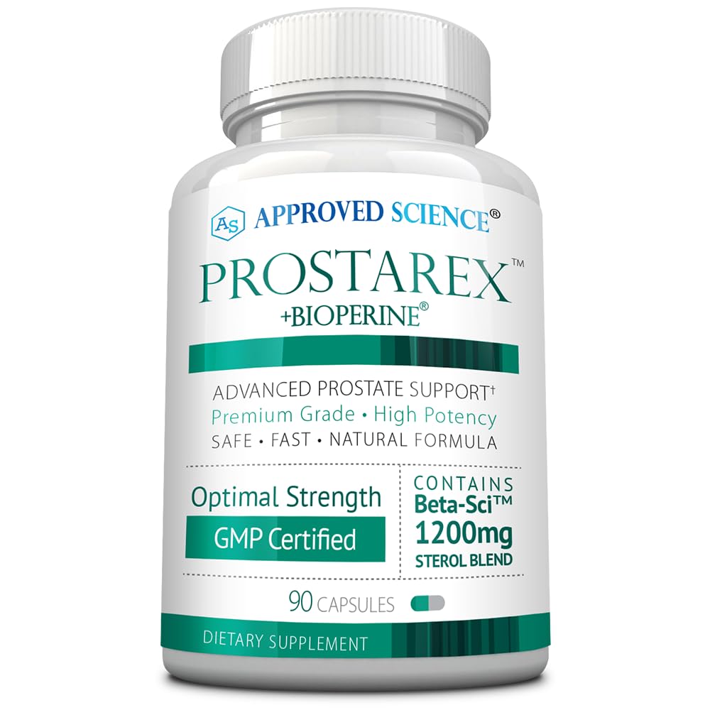 Godkendte Science Prostarex - Prostata supplement - Saw Palmetto, 1200mg Beta- sitosterol, Bioperine - 90 kapsler - 1 måned levering